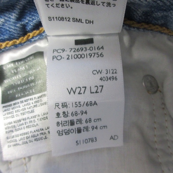 Levi's Premium Ribcage Straight Ankle Jeans Women 27 Blue Cotton Distressed 576 - Picture 6 of 15